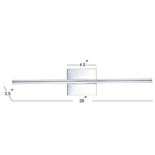 Dara 28" Dimmable Integrated LED Metal Wall Sconce