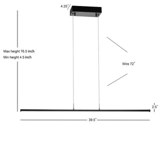 Conley 39.5" Dimmable Adjustable Integrated LED Metal Linear Pendant