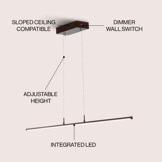 Conley 39.5" Dimmable Adjustable Integrated LED Metal Linear Pendant