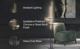 Iory 64" Minimalist Dimmable Metal Integrated LED Floor Lamp