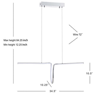 Dusky 34.5" Dimmable Adjustable Integrated LED Metal Linear Pendant