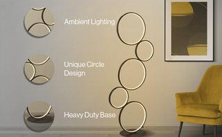 Evan Stacked Circles 45" Contemporary Modern Iron/Aluminum Integrated LED Floor Lamp