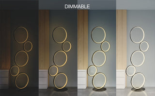 Evan Stacked Circles 45" Contemporary Modern Iron/Aluminum Integrated LED Floor Lamp