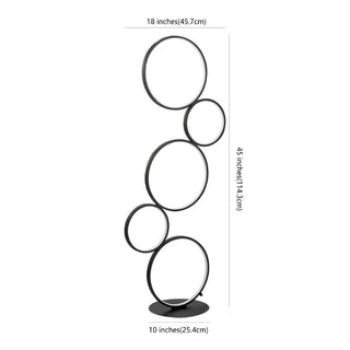 Evan Stacked Circles 45" Contemporary Modern Iron/Aluminum Integrated LED Floor Lamp