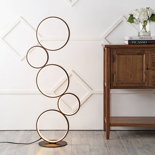 Evan Stacked Circles 45" Contemporary Modern Iron/Aluminum Integrated LED Floor Lamp