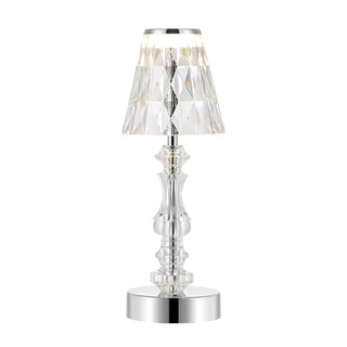 Clearance Diamond 12.75" Bohemian Classic Acrylic Rechargeable Integrated LED Table Lamp