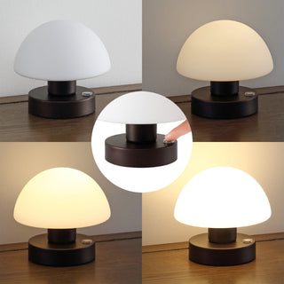 Modern mushroom  5.75" Bohemian Farmhouse Iron Rechargeable Integrated LED Table Lamp