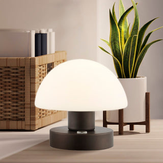 Modern mushroom  5.75" Bohemian Farmhouse Iron Rechargeable Integrated LED Table Lamp