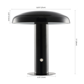 The Kasr Contemporary Bohemian Rechargeable/Cordless Iron Integrated LED Mushroom Table Lamp