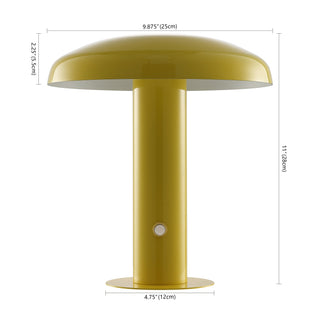 The Kasr Contemporary Bohemian Rechargeable/Cordless Iron Integrated LED Mushroom Table Lamp