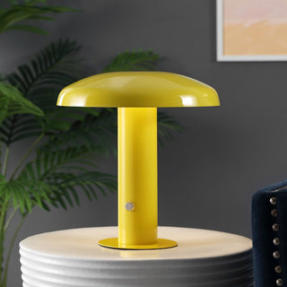 The Kasr Contemporary Bohemian Rechargeable/Cordless Iron Integrated LED Mushroom Table Lamp