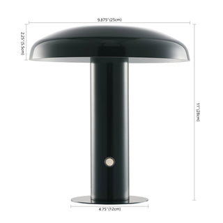 The Kasr Contemporary Bohemian Rechargeable/Cordless Iron Integrated LED Mushroom Table Lamp