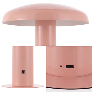 The Kasr Contemporary Bohemian Rechargeable/Cordless Iron Integrated LED Mushroom Table Lamp