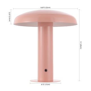 The Kasr Contemporary Bohemian Rechargeable/Cordless Iron Integrated LED Mushroom Table Lamp