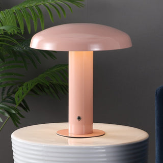 The Kasr Contemporary Bohemian Rechargeable/Cordless Iron Integrated LED Mushroom Table Lamp