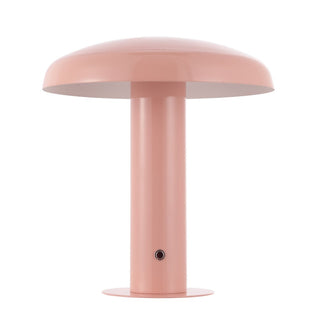 The Kasr Contemporary Bohemian Rechargeable/Cordless Iron Integrated LED Mushroom Table Lamp