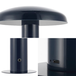 The Kasr Contemporary Bohemian Rechargeable/Cordless Iron Integrated LED Mushroom Table Lamp