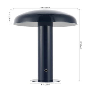 The Kasr Contemporary Bohemian Rechargeable/Cordless Iron Integrated LED Mushroom Table Lamp