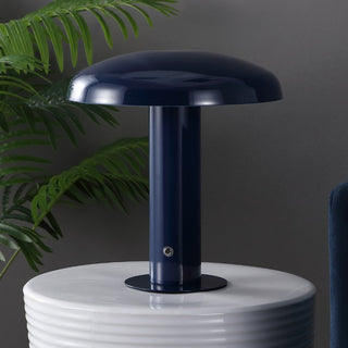 The Kasr Contemporary Bohemian Rechargeable/Cordless Iron Integrated LED Mushroom Table Lamp