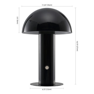 foziq Contemporary Bohemian Rechargeable/Cordless Iron Integrated LED Mushroom Table Lamp