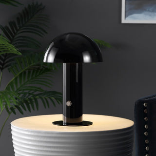 foziq Contemporary Bohemian Rechargeable/Cordless Iron Integrated LED Mushroom Table Lamp