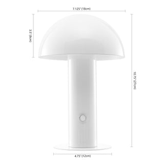 foziq Contemporary Bohemian Rechargeable/Cordless Iron Integrated LED Mushroom Table Lamp