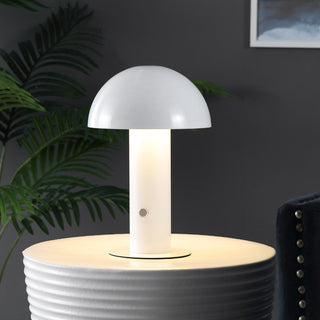 foziq Contemporary Bohemian Rechargeable/Cordless Iron Integrated LED Mushroom Table Lamp