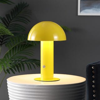 foziq Contemporary Bohemian Rechargeable/Cordless Iron Integrated LED Mushroom Table Lamp