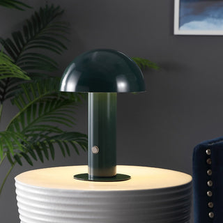 foziq Contemporary Bohemian Rechargeable/Cordless Iron Integrated LED Mushroom Table Lamp