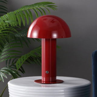 foziq Contemporary Bohemian Rechargeable/Cordless Iron Integrated LED Mushroom Table Lamp