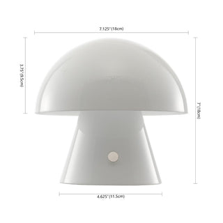 Porcini Contemporary Bohemian Rechargeable/Cordless Iron Integrated LED Mushroom Table Lamp