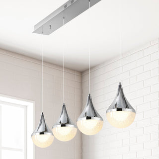 Ralph Teardrop Modern Mid-Century Iron/Acrylic Integrated Linear LED Pendant