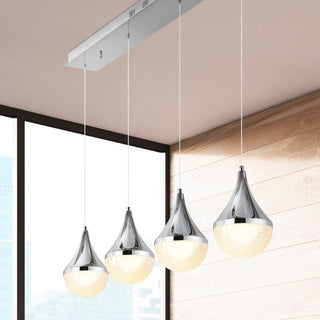 Ralph Teardrop Modern Mid-Century Iron/Acrylic Integrated Linear LED Pendant