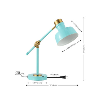 MaxLite 18.5" Classic Farmhouse Adjustable Cantilever LED Task Lamp with USB Charging Port