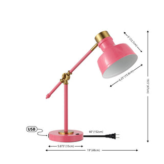 MaxLite 18.5" Classic Farmhouse Adjustable Cantilever LED Task Lamp with USB Charging Port