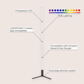 Bobbin 60.5" Modern Contemporary Aluminum/Iron Integrated LED Post Floor Lamp