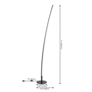 Halden 71" Modern Contemporary Aluminum/Iron Arc Integrated LED Floor Lamp