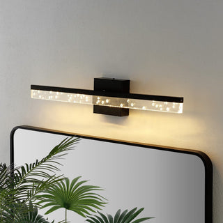 Gesto 22" Modern Contemporary 360-Degree Rotatable Iron/Seeded Acrylic Integrated LED Vanity Light