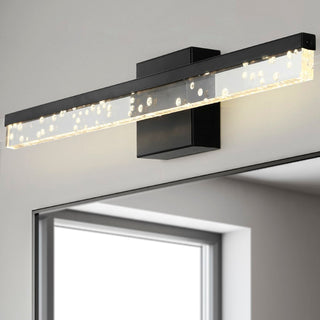 Gesto 22" Modern Contemporary 360-Degree Rotatable Iron/Seeded Acrylic Integrated LED Vanity Light