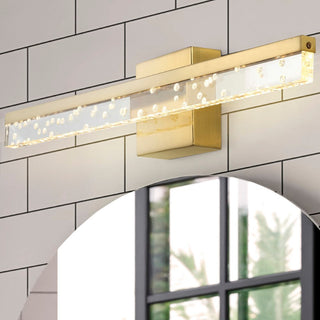 Gesto 22" Modern Contemporary 360-Degree Rotatable Iron/Seeded Acrylic Integrated LED Vanity Light