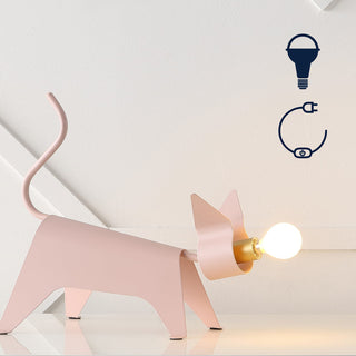 Konsep 11.75" Modern Industrial Iron Feline LED Kids' Lamp