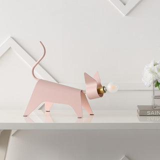 Konsep 11.75" Modern Industrial Iron Feline LED Kids' Lamp