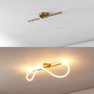 Nagla Contemporary Minimalist 360 Adjustable Silicone Neon Rope Dimmable Linear Integrated LED Flush Mount