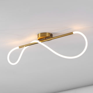 Nagla Contemporary Minimalist 360 Adjustable Silicone Neon Rope Dimmable Linear Integrated LED Flush Mount