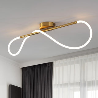 Nagla Contemporary Minimalist 360 Adjustable Silicone Neon Rope Dimmable Linear Integrated LED Flush Mount