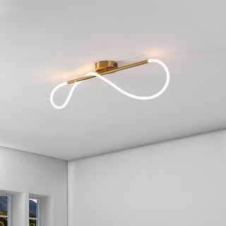 Nagla Contemporary Minimalist 360 Adjustable Silicone Neon Rope Dimmable Linear Integrated LED Flush Mount