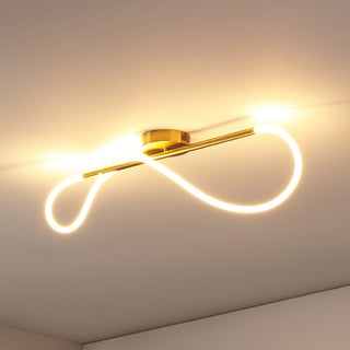 Nagla Contemporary Minimalist 360 Adjustable Silicone Neon Rope Dimmable Linear Integrated LED Flush Mount