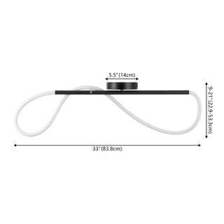 Nagla Contemporary Minimalist 360 Adjustable Silicone Neon Rope Dimmable Linear Integrated LED Flush Mount