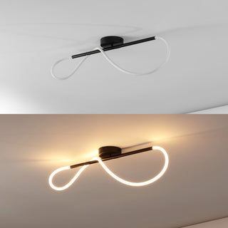 Nagla Contemporary Minimalist 360 Adjustable Silicone Neon Rope Dimmable Linear Integrated LED Flush Mount