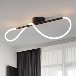 Nagla Contemporary Minimalist 360 Adjustable Silicone Neon Rope Dimmable Linear Integrated LED Flush Mount